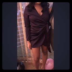 Plum Long Sleeve Wrap Dress🔮